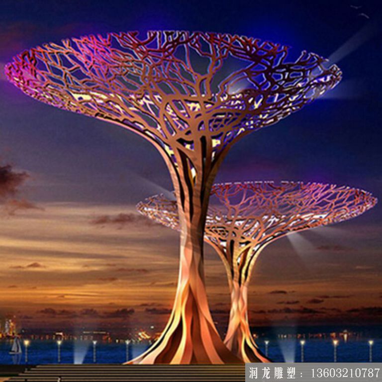 不锈钢大树雕塑景观 广场大型树雕塑厂家定制