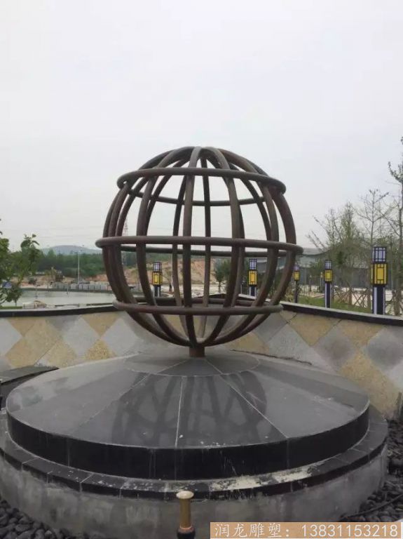 厂家定制钢管地球仪雕塑 景观摆件 大型公园景观雕塑设计