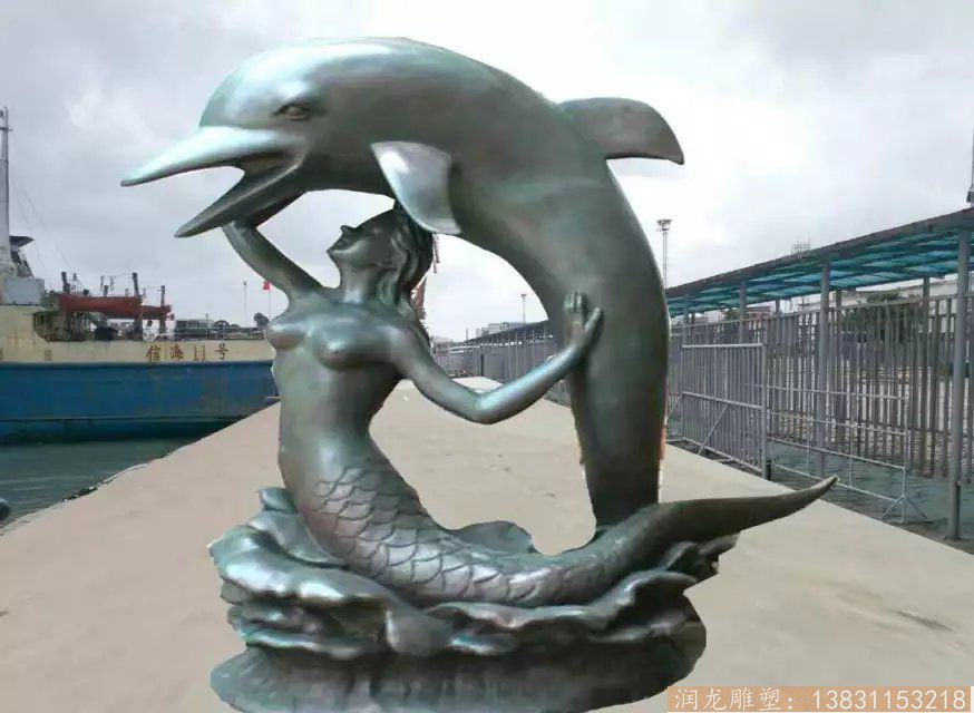 海豚不锈钢仿真雕塑 大型海洋动物雕塑 海域景观制作